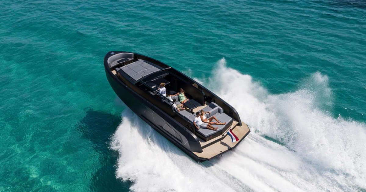 A rental boat sailing in Ibiza